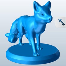 Kreatur Fuchs w viele große Schwänze v1 fox mehrere mythische Kreaturen groß bedruckbar ist lowpoly 3d print model - Mito3D