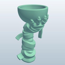 creature hand bowl mummy v1 novelties printable lowpoly 3d print model - Mito3D