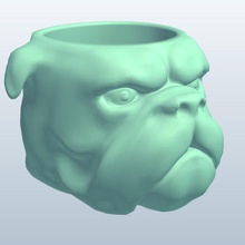 creatura testa ciotola bulldog v1 novità stampabile lowpoly 3d print model - Mito3D