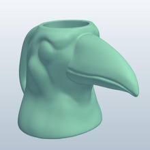 criatura de cabeza tazón raven v1 la bol a los animales imprimible lowpoly 3d print model - Mito3D