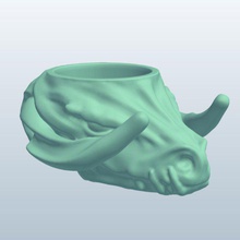 criatura de cabeza bowldragon v1 la bol dragón mítico criaturas imprimible lowpoly míticas 3d print model - Mito3D