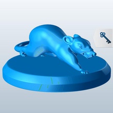 Kreatur-Ratte, die Reißzähne entblößt v1 Kreatur Ratte mythische Kreaturen bedruckbar ist lowpoly 3d print model - Mito3D