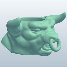 creatureheadbowl minotaur v1 creature head bowl mythical creatures printable lowpoly 3d print model - Mito3D