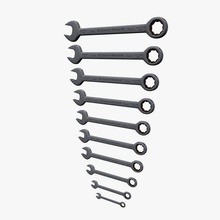crescent wrench v3 set tools equipment printable lowpoly 3d print model - Mito3D