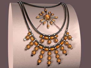 crinis necklace accessory african amber beeds chain character clothes female jewellery jewels light link model neck necklaces out pendant shoulder snake stone 3d print model - Mito3D