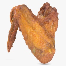 crispy chicken wing baked bird cooked dinner fastfood food fry grill lunch meat model roast shiva3d snack turkey vray 3d print model - Mito3D