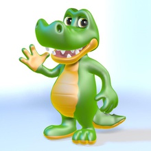 Krokodil alligator Tier animation cartoon Charakter croc gazgolder grün max Modell Reptilien rig 3d print model - Mito3D