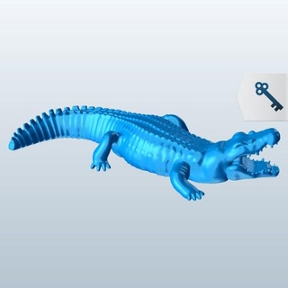 Krokodil Ausfallschritt seitwärts v1 Tiere druckbar Lowpoly 3d print model - Mito3D