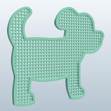 çapraz dikiş plastik tuval köpek v1 yavrusu yenilik yazdırılabilir lowpoly 3d print model - Mito3D
