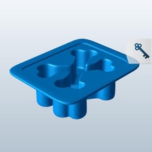 tibias cruzadas v1 hielo cubo bandeja novedades imprimible lowpoly 3d print model - Mito3D