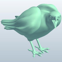 crow v1 animaux imprimable lowpoly 3d print model - Mito3D