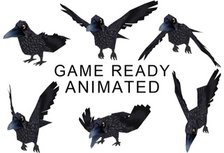 crow 3d animal bird cartoon character ducky fable fairy game model ready tale unlucky 3d print model - Mito3D