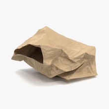 2 fast food kağıt torba buruşuk 3d molier çanta boş kutusu kahverengi c4d kap ezmek hızlı gıda bakkal uluslararası öğle yemeği model eski paketi ambalaj perakende sack dükkanı aperatif çöp V-ray'in 3d print model - Mito3D