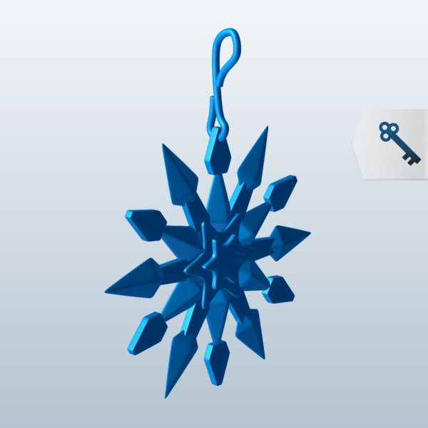 floco de neve cristal ornamento v1 sazonal printable lowpoly 3D print model - Mito3D