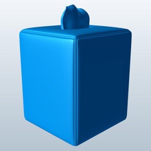cube couvercle de la boîte bords arrondis v2 les des tissus le conteneurs imprimable lowpoly 3d print model - Mito3D