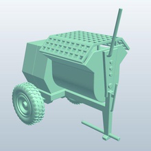 cubic foot mortar mixer v1 8 tools equipment printable lowpoly 3d print model - Mito3D