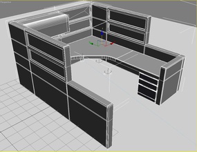cubicle3ds3ds calactyte cubo cubículo cubicle3ds 3ds escritorio el mobiliario muebles de la oficina estación trabajo 3d print model - Mito3D