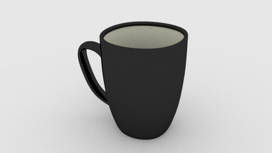 culver siyah kupa mug iç içecek kap kahve çay mimarlık 3d print model - Mito3D