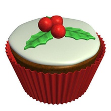 cupcake v1 holly les aliments imprimable lowpoly 3d print model - Mito3D