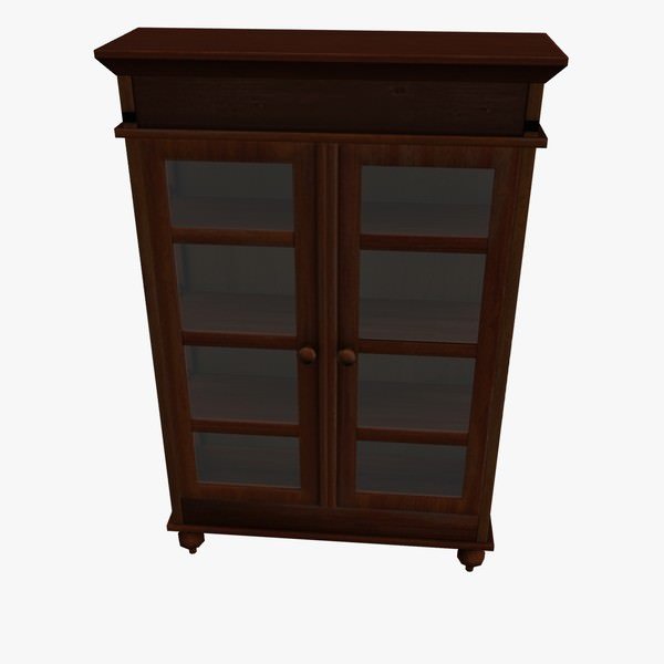 curio cabinet glass v3 furniture printable lowpoly 3D print model - Mito3D