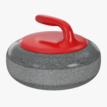 curling taşı 3d molier Daire rekabet curl ekipman oyun granit kolu buz kapalı uluslararası model Olimpiyat Rekreasyon kırmızı rink Kaya attı kayar spor taş hedefler V-ray'in kış 3d print model - Mito3D