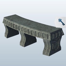 curved stone bench v1 outdoors printable lowpoly 3d print model - Mito3D