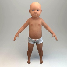 cute baby rigged boy character child dextrous female girl highpoly human infant infinity kid lowpoly mentalray model nursery pacifier quality realistic rig sss 3d print model - Mito3D