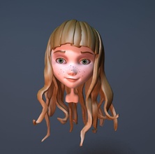 bonito da menina dos desenhos animados cabeça 3deverart anime o personagem criança olho feminino engraçado garota verde a humanos kid senhora mangá modelo pessoas doces mulher 3d print model - Mito3D