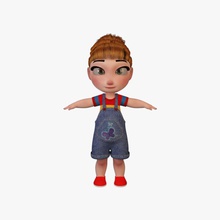 cute kid 3ds animation appeal cartoon cartoony cgfarmer character child clean colorful female girl hair human lady max model professional ready topology well woman 3d print model - Mito3D