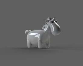 lindo unicornio animal los juguetes de juguete divertido caballo la granja sólido figura escultura 3dprint 3dprintable a animales 3d print model - Mito3D