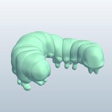 cutworm v1 insects printable lowpoly 3d print model - Mito3D