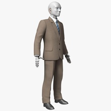 cyber worker 3d accessory business character clothes cyborg dress fashion guys jacket lexxiam male man mannequin model pants realistic robot shirt suit tie urban 3d print model - Mito3D