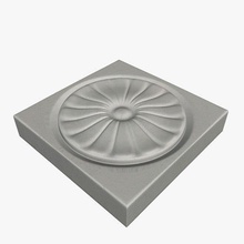 daisy base square block plinth architecture printable lowpoly 3d print model - Mito3D