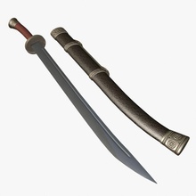 espada de dao broadsword chinês o corte cabide faca corpo-a-corpo militar modelo mostlysquare oriental sabre arma 3d print model - Mito3D