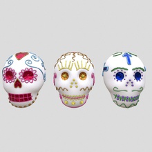 day dead sugar skulls alfenique art confection decoration dia folk food guerrio halloween holiday holly los mexico model muertos set skull three traditional 3d print model - Mito3D