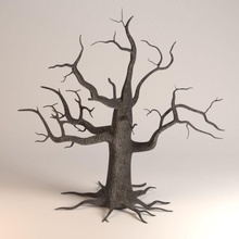 dead tree 3d bark bescec ghost halloween horror leafless lower lowpoly model oak plant poly real realistic scary texture wasteland winter 3d print model - Mito3D