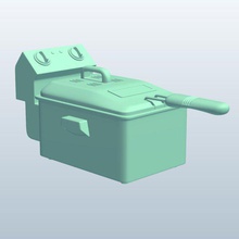 Fritöz v1 derin fryer aletleri yazdırılabilir lowpoly 3d print model - Mito3D
