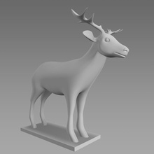 cervi alanis animale base buck elk juan più in basso mammifero mesh modello poli renna wild 3d print model - Mito3D