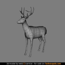 deer 3d 926 animal elk hoofs land lower mamal mammal model poly real realistic time triangle ungulate web3dservice 3d print model - Mito3D