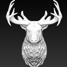 deer head trophy animal antlers architecture buck bust cast decoration design elements entourage fake faux horn interior lucky hunter 2008 model mold mount rack sculpture stag stuffed taxidermy wft white 3d print model - Mito3D