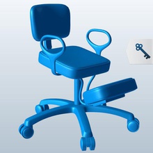 de luxe à genoux chaise v1 président le mobilier imprimable lowpoly 3d print model - Mito3D