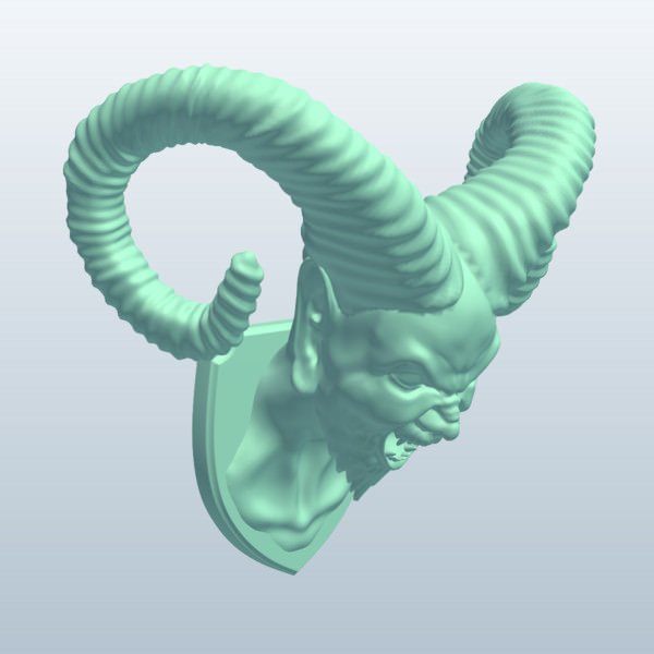 demônio montagem de cabeça v1 a monte mítico criaturas printable lowpoly míticas 3D print model - Mito3D