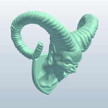 demon head mount v1 mythical creatures printable lowpoly 3d print model - Mito3D