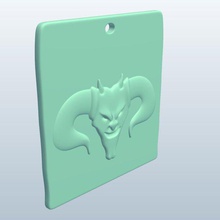 demon head v1 fob items printable lowpoly 3d print model - Mito3D
