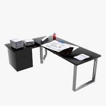 desk stationery furnishings furniture lower model modern office paper pen pencil poly prints table wood work workstation ykay 3d print model - Mito3D