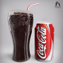 detailed coca cola glass can 3d add beverage bubbles coke detail dropping food fresh ice model modelbay obj photorealistic render setup soda straw studios tin vray drink 3d print model - Mito3D