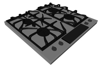 detailed gas cooktop 3d appliance b chef cooked cooker detail dual electric furnishings furniture grill hob interior joey kitchen model range rangetop stove stoves test top viking 3d print model - Mito3D