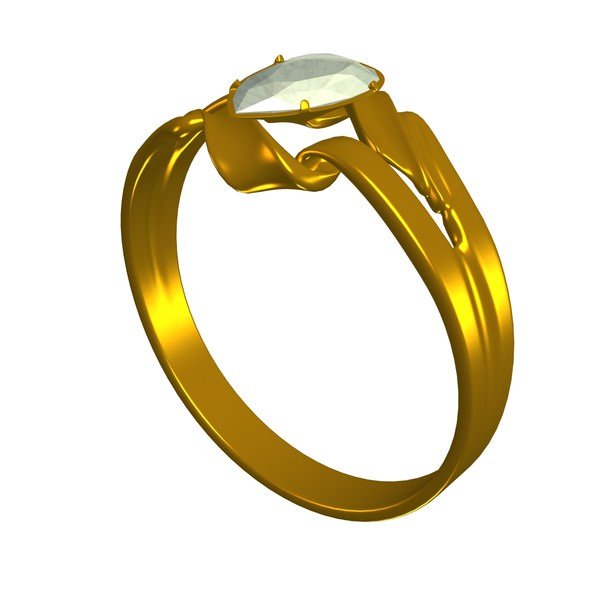 diamond wedding ring v1 jewelry printable lowpoly 3D print model - Mito3D