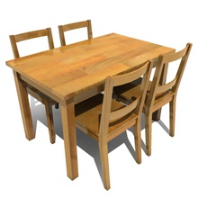 dining table chairs 01 bjwprinsen chair furnishings furniture set wood 3d print model - Mito3D