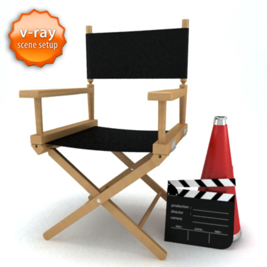 yönetmen sandalyesi barsim bullhorn sandalye sinema clapboard toplama kesme doğrudan film filmset mobilyalar mobilya kapalı endüstriyel megafon sahne koltuk ayarlayın studios aracı ahşap 3D print model - Mito3D